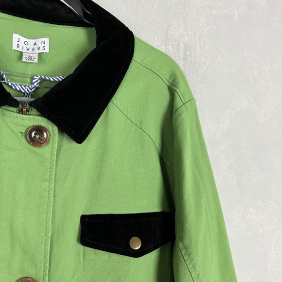 Joan Rivers plus size 2X Field chore jacket green black corduroy trim cotton - Picture 6 of 16